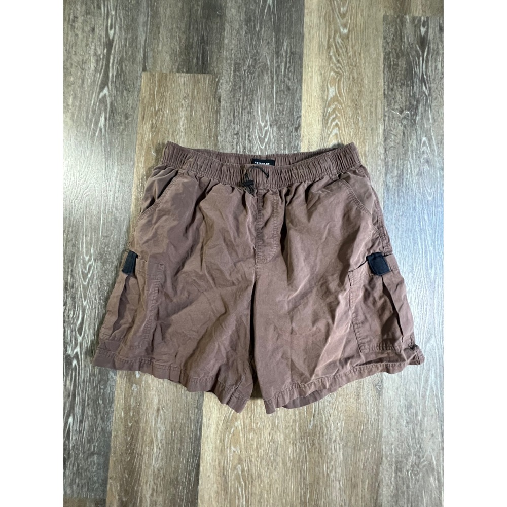 Cotton On Cargo Shorts Mens Large Brown Elastic Waist Utility Toggle 4697